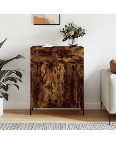 Buffet chêne fumé 69,5x34x90 cm bois d'ingénierie | Mobilier & Déco