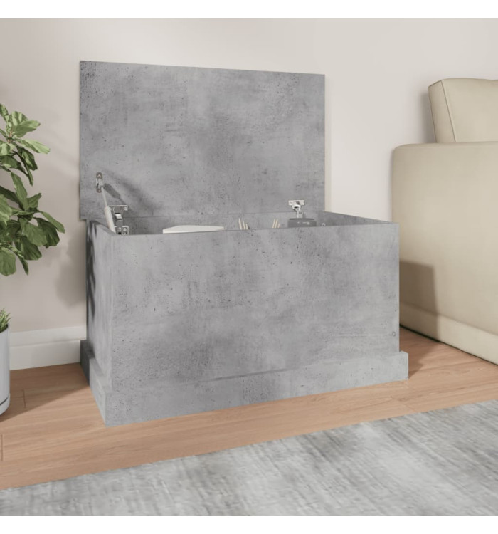 Boîte de rangement gris béton 70x40x38 cm bois d'ingénierie | Mobilier & Déco