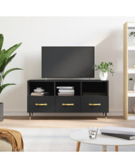 Meuble TV noir 102x36x50 cm bois d'ingénierie | Mobilier & Déco