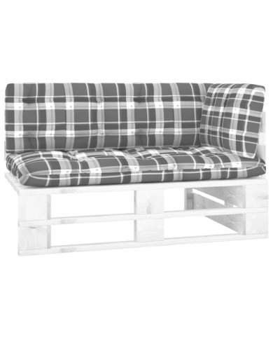 Canapé d'angle palette de jardin Bois de pin imprégné de blanc | Mobilier & Déco