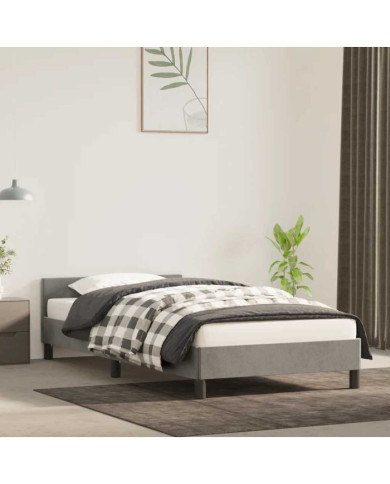 Cadre de lit sans matelas gris clair 80x200 cm velours | Mobilier & Déco