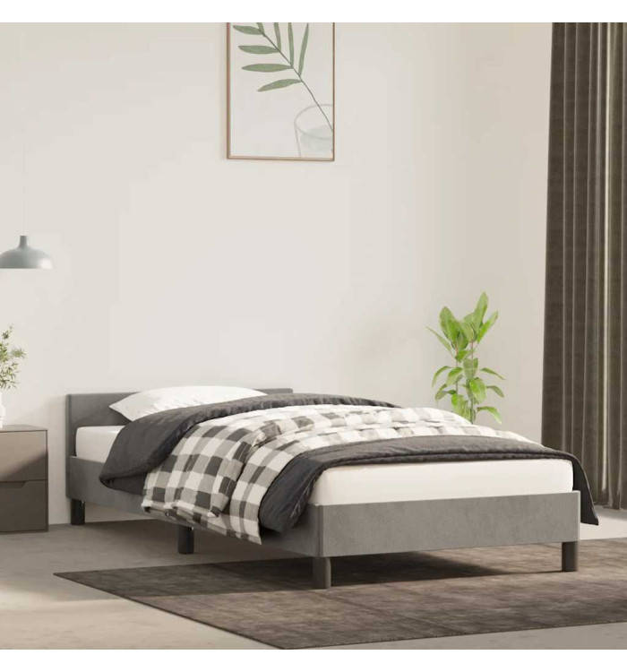 Cadre de lit sans matelas gris clair 80x200 cm velours | Mobilier & Déco