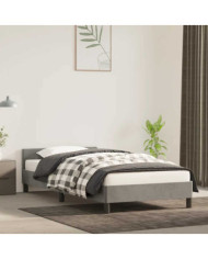 Cadre de lit sans matelas gris clair 80x200 cm velours | Mobilier & Déco