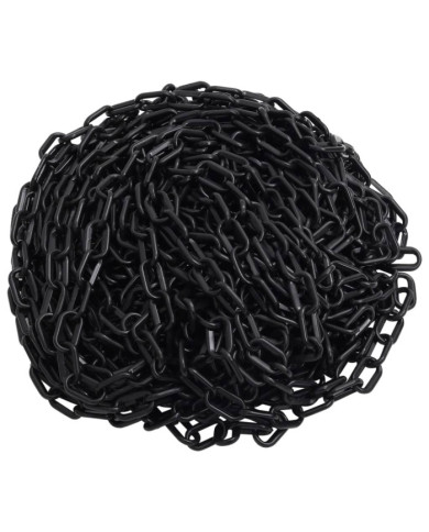 Chaîne d'avertissement Noir 100 m Ø8 mm Plastique | Mobilier & Déco