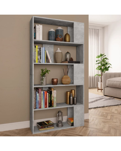 Bibliothèque/Séparateur de pièce Gris béton Bois d’ingénierie | Mobilier & Déco