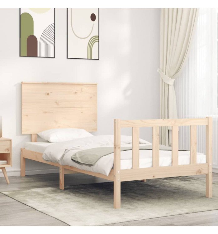 Cadre de lit sans matelas 90x200 cm bois de pin massif | Mobilier & Déco