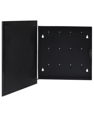 Boîte à clés avec panneau magnétique Noir 35x35x4 cm | Mobilier & Déco