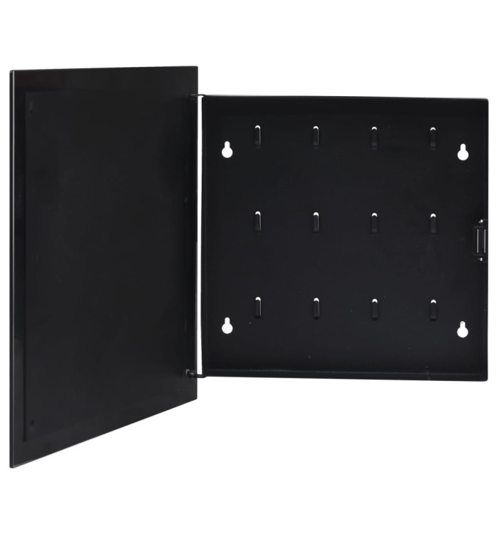 Boîte à clés avec panneau magnétique Noir 35x35x4 cm | Mobilier & Déco