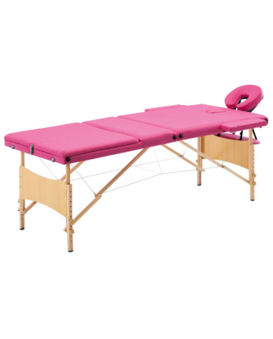 Table de massage pliable 3 zones Bois Rose | Mobilier & Déco