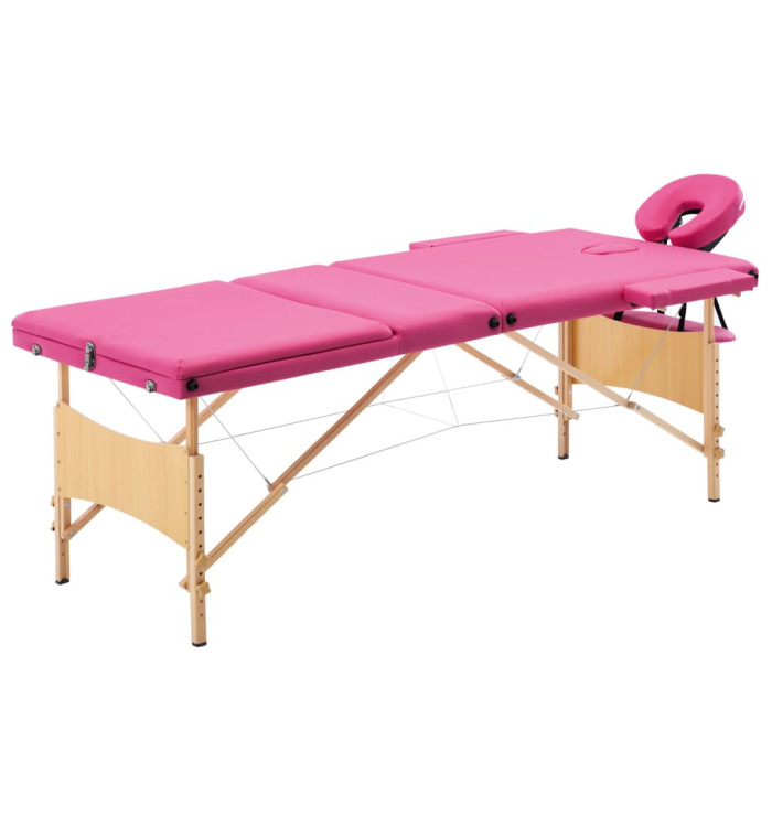 Table de massage pliable 3 zones Bois Rose | Mobilier & Déco