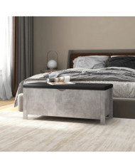 Boîte de rangement avec coussin Gris béton Bois d'ingénierie | Mobilier & Déco