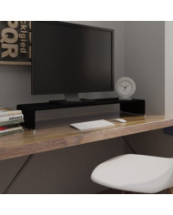 Meuble TV/support pour moniteur 100x30x13 cm verre noir | Mobilier & Déco