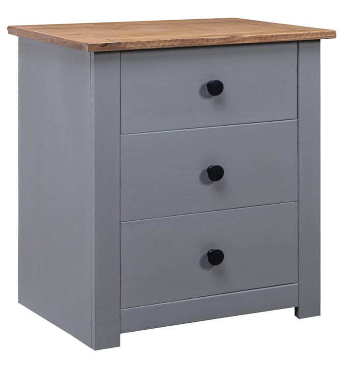 Table de chevet Gris 46x40x57 cm Pin Gamme Panama | Mobilier & Déco