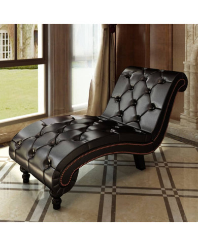 Chaise longue Marron Similicuir | Mobilier & Déco