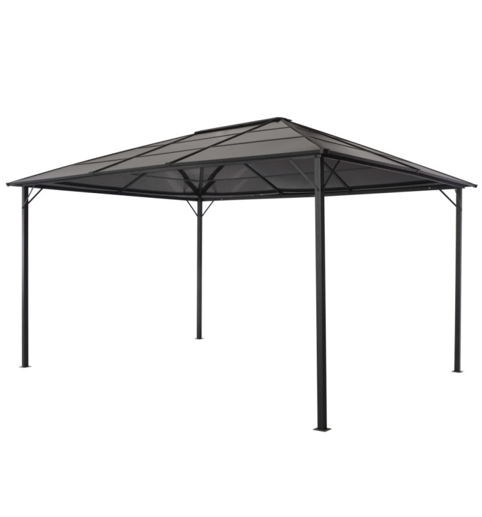 Tonnelle avec toit Aluminium 4x3x2,6 m Noir | Mobilier & Déco