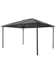 Tonnelle avec toit Aluminium 4x3x2,6 m Noir | Mobilier & Déco