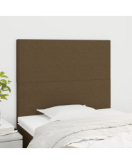 Têtes de lit 2 pcs Marron Foncé 100x5x78/88 cm Tissu | Mobilier & Déco