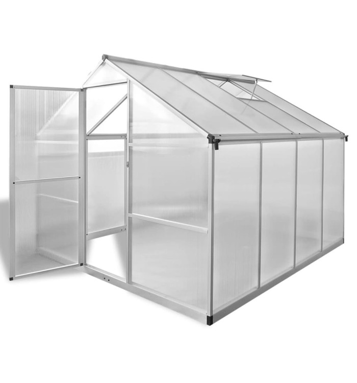 Serre renforcée en aluminium avec cadre de base 6,05 m² | Mobilier & Déco