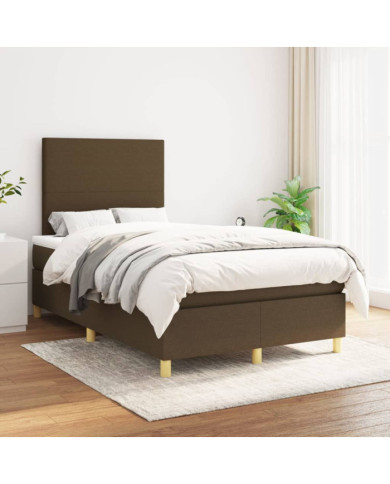 Sommier à lattes de lit avec matelas Marron foncé 120x200 cm | Mobilier & Déco