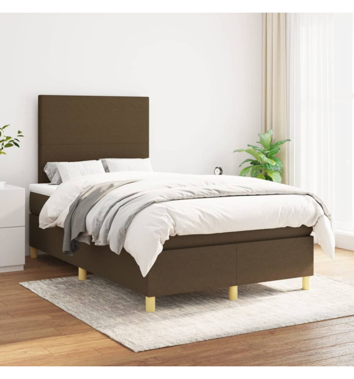 Sommier à lattes de lit avec matelas Marron foncé 120x200 cm | Mobilier & Déco