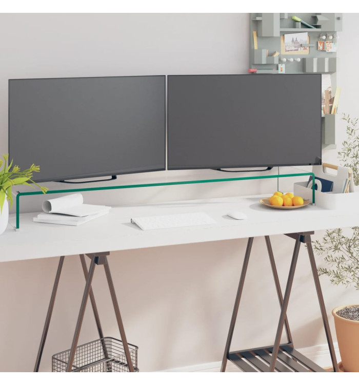 Meuble TV/pour moniteur 110x30x13 cm verre transparent | Mobilier & Déco
