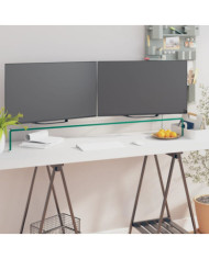 Meuble TV/pour moniteur 110x30x13 cm verre transparent | Mobilier & Déco