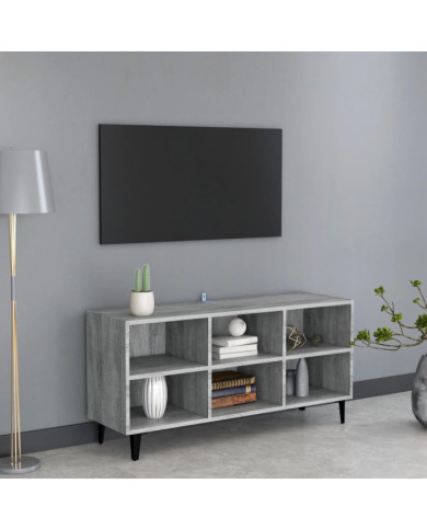 Meuble TV avec pieds en métal Sonoma gris 103,5x30x50 cm | Mobilier & Déco