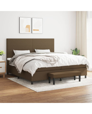 Sommier à lattes de lit avec matelas Marron foncé 200x200 cm | Mobilier & Déco