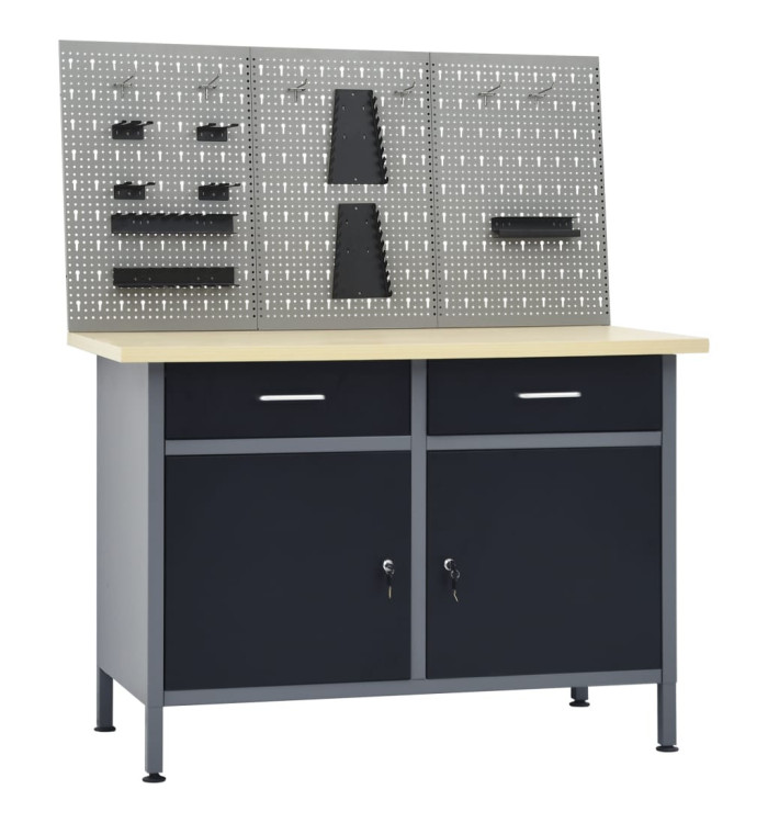 Établi avec 3 panneaux muraux | Mobilier & Déco