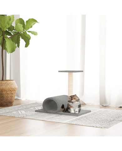 Arbre à chat avec tunnel Gris clair 60x34,5x50 cm | Mobilier & Déco