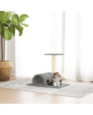 Arbre à chat avec tunnel Gris clair 60x34,5x50 cm | Mobilier & Déco