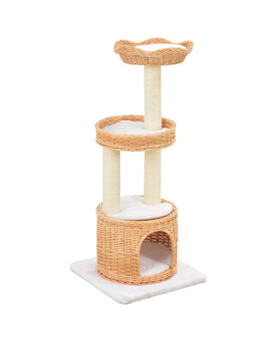 Arbre à chat avec griffoir en sisal Naturel Bois de saule | Mobilier & Déco