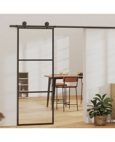 Porte coulissante et quincaillerie ESG Verre/Aluminium 76x205cm | Mobilier & Déco