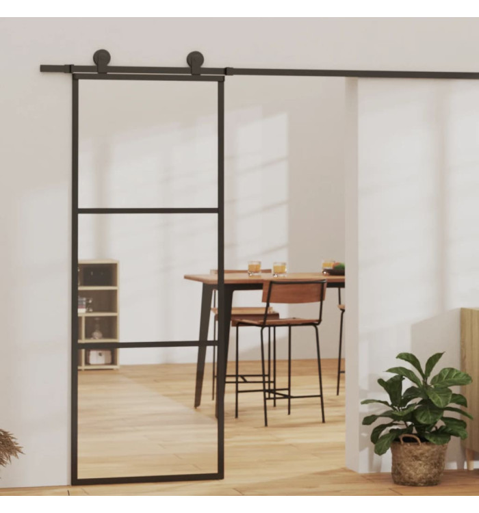 Porte coulissante et quincaillerie ESG Verre/Aluminium 76x205cm | Mobilier & Déco