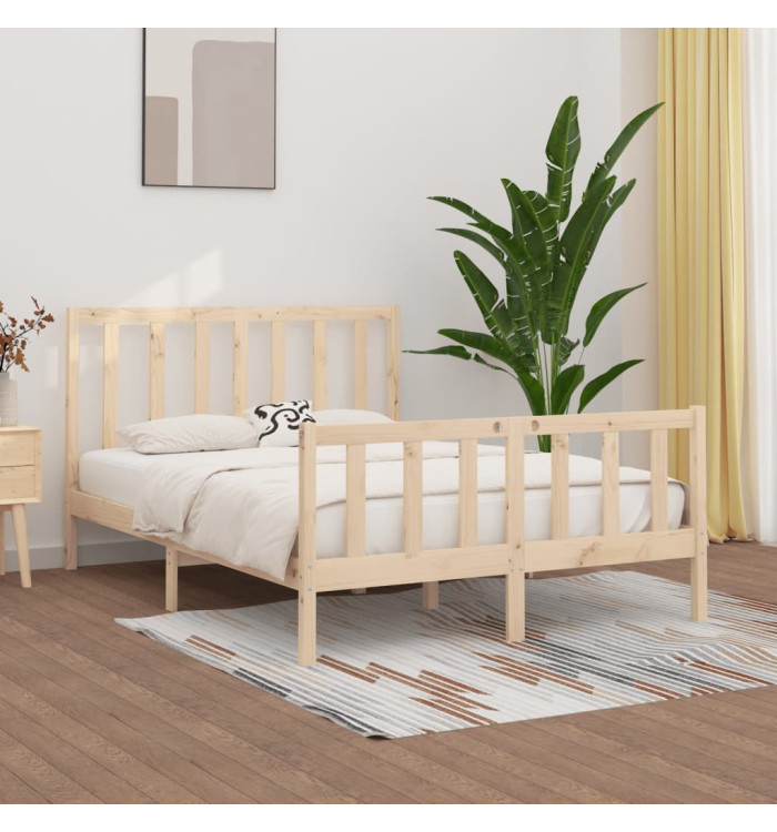 Cadre de lit sans matelas 140x190 cm bois massif | Mobilier & Déco