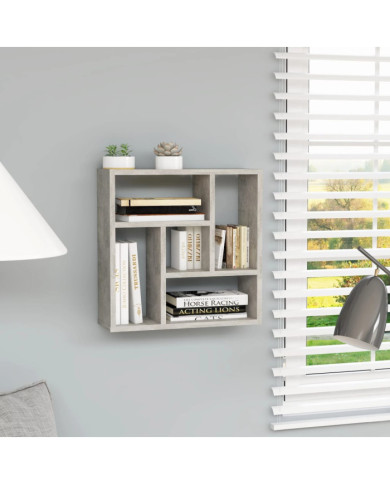 Étagère murale Gris béton 45,1x16x45,1 cm Bois d’ingénierie | Mobilier & Déco