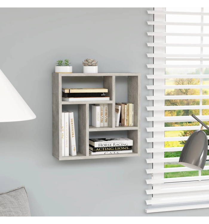 Étagère murale Gris béton 45,1x16x45,1 cm Bois d’ingénierie | Mobilier & Déco