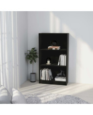 Bibliothèque 3 niveaux Noir 60x24x109 cm Bois d'ingénierie | Mobilier & Déco