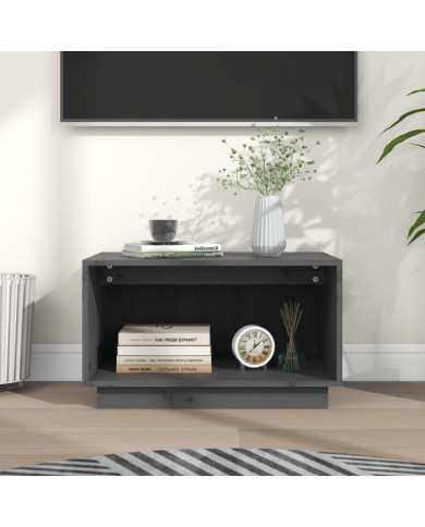 Meuble TV Gris 60x35x35 cm Bois de pin massif | Mobilier & Déco