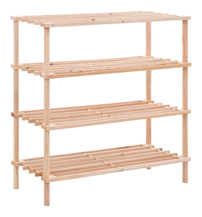 Range-chaussures à 4 étagères Bois de sapin solide | Mobilier & Déco