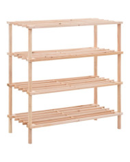 Range-chaussures à 4 étagères Bois de sapin solide | Mobilier & Déco
