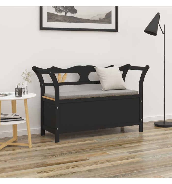 Banc Noir 107x45x75,5 cm Bois de sapin solide | Mobilier & Déco