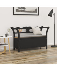 Banc Noir 107x45x75,5 cm Bois de sapin solide | Mobilier & Déco