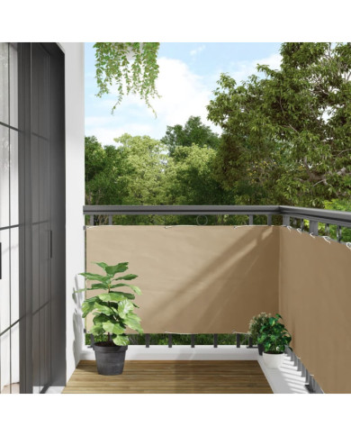 Écran de balcon en tissu Oxford 75x600 cm Beige | Mobilier & Déco