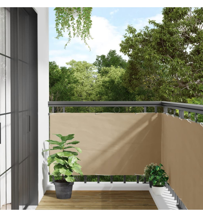 Écran de balcon en tissu Oxford 75x600 cm Beige | Mobilier & Déco