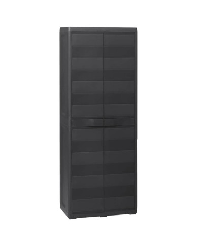 Armoire de rangement de jardin avec 3 étagères Noir | Mobilier & Déco