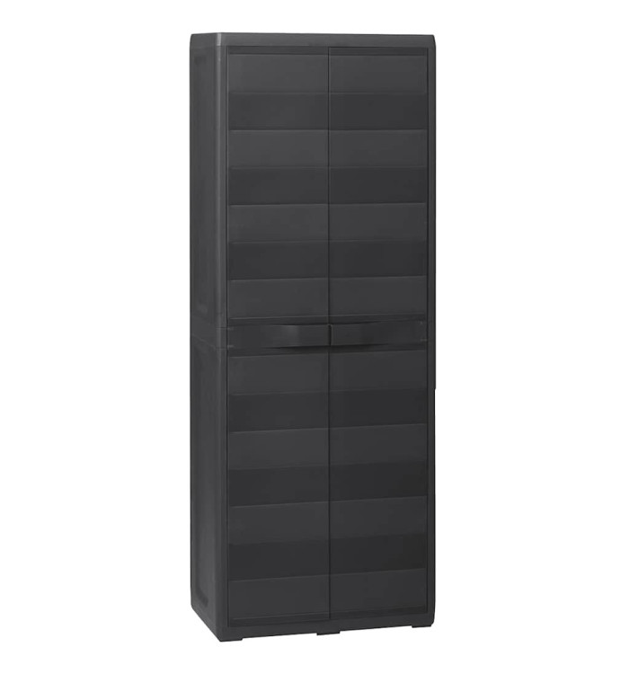 Armoire de rangement de jardin avec 3 étagères Noir | Mobilier & Déco
