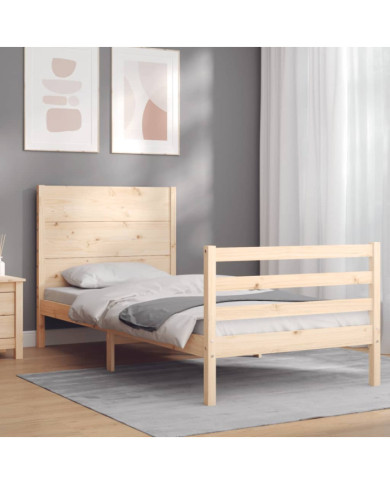 Cadre de lit sans matelas 100x200 cm bois massif | Mobilier & Déco