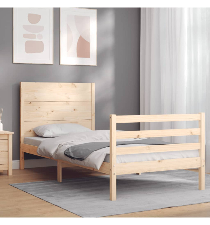 Cadre de lit sans matelas 100x200 cm bois massif | Mobilier & Déco