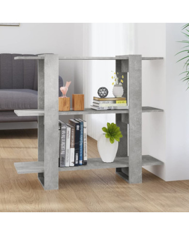 Bibliothèque/Séparateur de pièce Gris béton 100x30x87 cm | Mobilier & Déco